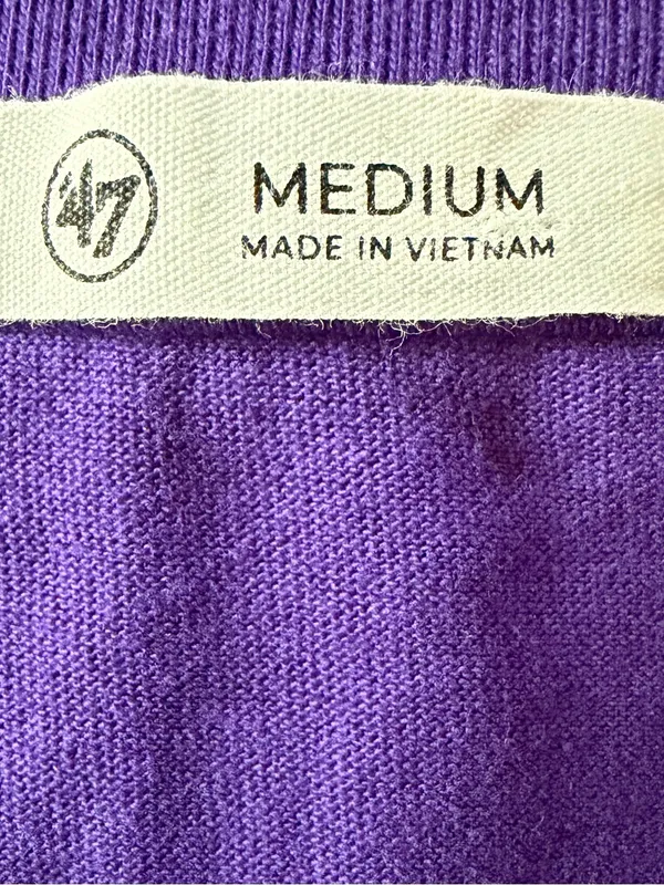 Minnesota Vikings ’47 Brand Purple Embroidered Logo 3/4 Sleeve Top Size M - Image 4