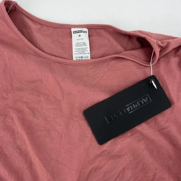 Alphalete Ultrasoft Wrap around Tie Short Sleeve Workout TOP Medium pink - Image 5