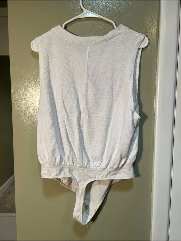 Intimately Free People Women's Size Medium Peek Aye Bodysuit White Half Button - Image 8