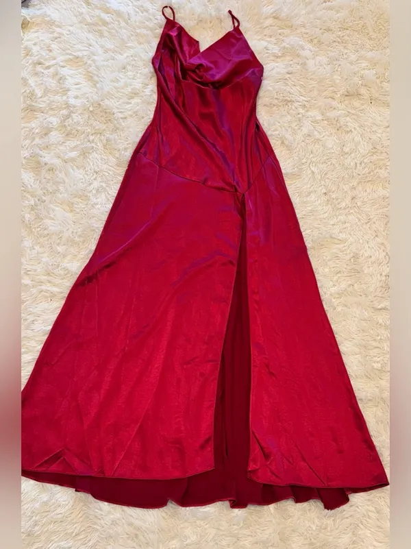 NEW ELLIATT Clementine Cowl Neck Maxi Dress scarlet red Sz L - Image 4
