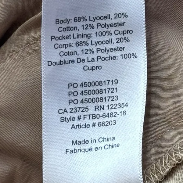 The Group Babaton‎ Drawstring Twill Crop Pants Tan Comfort Capsule Preppy M - Image 9