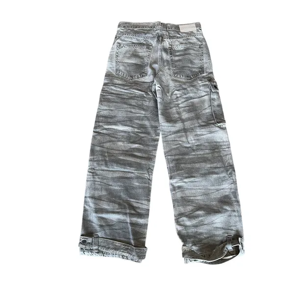GRLFRND Camo Cargo Jean Grey SIZE 32 Camoflage Slouchy Low Rise Baggy $295 NEW - Image 6
