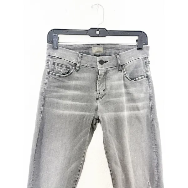 Mother The Looker Ankle Fray Grey Jeans Size 28 Distressed Last Chance Saloon - Image 5