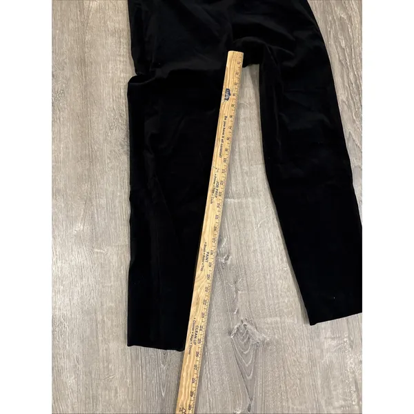 VINCE‎ Black Slim Pants Women S Stretch Pull On Career Minimalist Chic Velour - Image 4