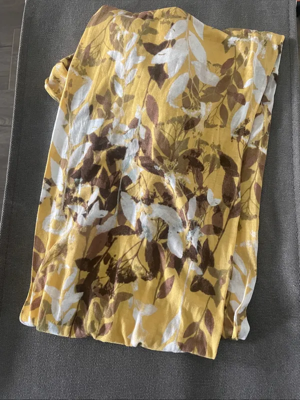 Coldwater Creek Yellow, Brown & White Floral Infinity Scarf, One Size 100% Rayon - Image 3
