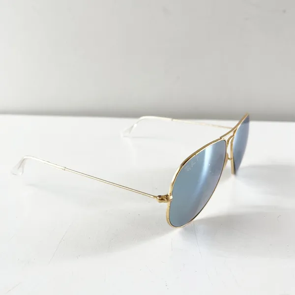 Ray-Ban Gold Metal Frame Aviator Sunglasses - Image 2