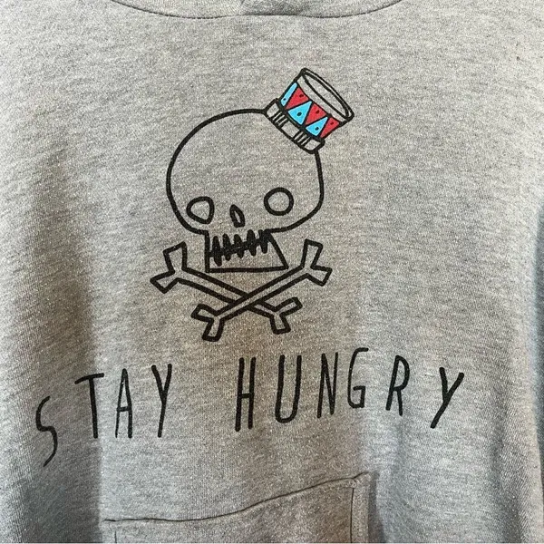 Stay Hungry Pullover Hoodie‎ Gray Size M - Image 3