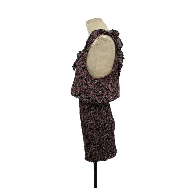 Free People‎ I'm Your Favorite Mini Dress Plum Floral Smocked Size Medium - Image 6