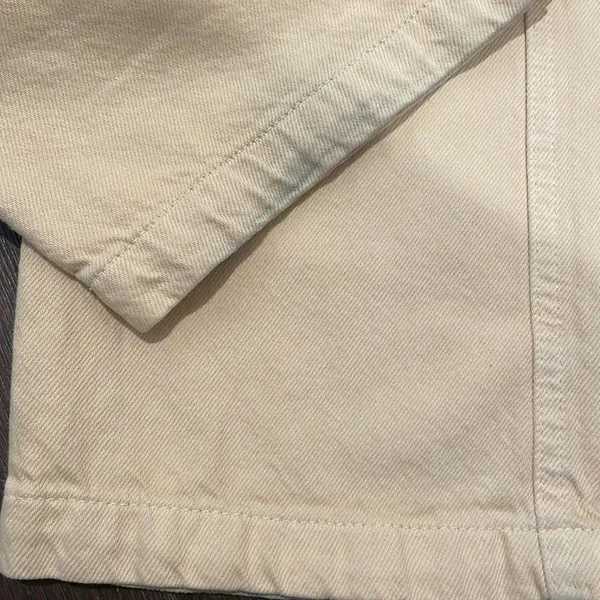 ZARA NWOT creamy beige High Rise cargo jeans pants large pockets small s - Image 4