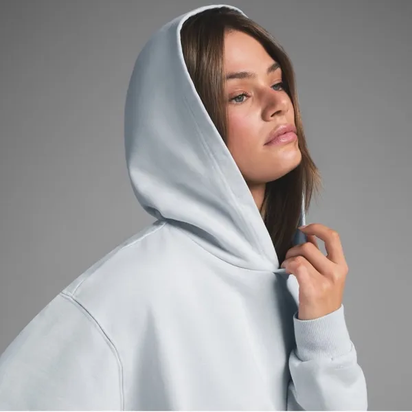 SKIMS Boyfriend fleece pullover hoodie NWT SIZE M ZEN BLUE - Image 2