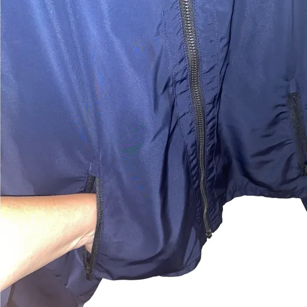 Athleta Activewear lightweight blue Black Bomber Jacket zip dri fit Athleisure - Image 3