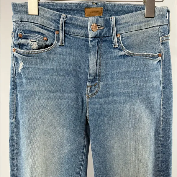 MOTHER Looker Ankle Fray Skinny Jeans in Love Gun Blue Size‎ 25 - Image 7