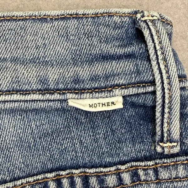MOTHER The Hustler Ankle Fray Jeans Blue High Rise Bootcut Flare Size 23 - Image 13
