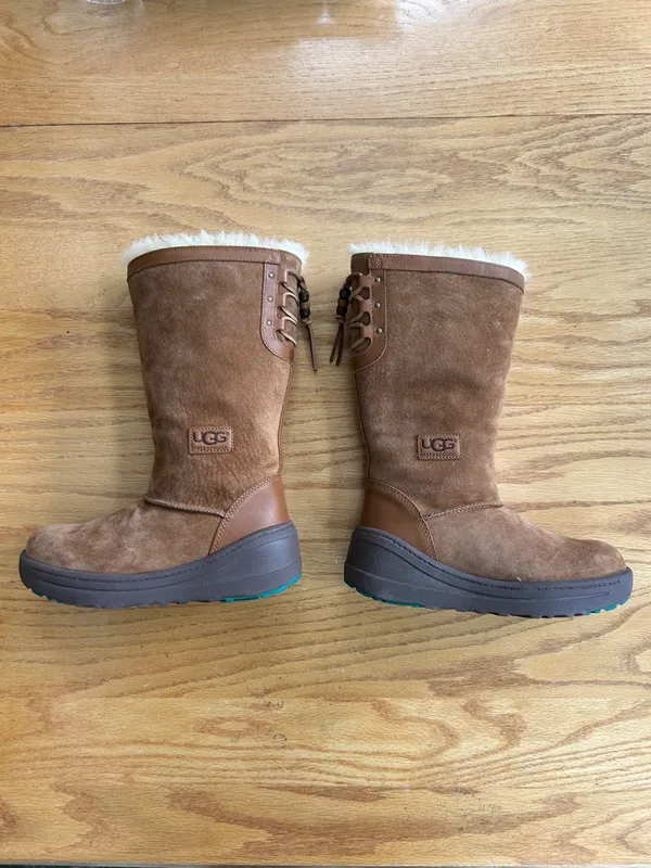 UGG Klarissa Chestnut Leather‎ Thinsulate Shearling High Boots Size 6 - Image 2