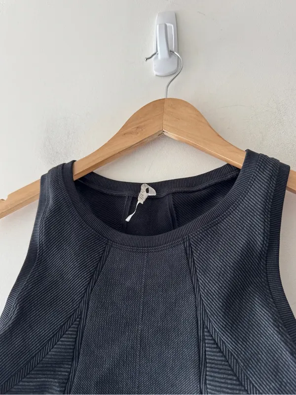 Aerie Offline Seamless Longline Sports Bra Washed‎ Black - Image 4