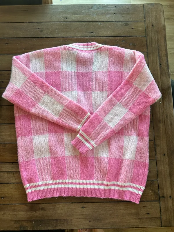 More to Come Revolve Bonnie Pink Plaid Cardigan Sweater XS - Image 11