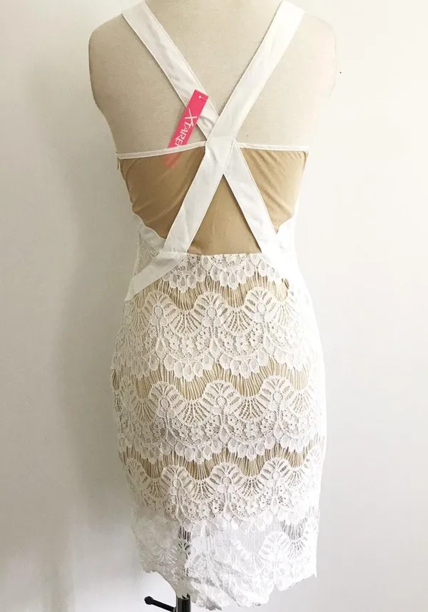 Lace White Formal Dress - Image 3
