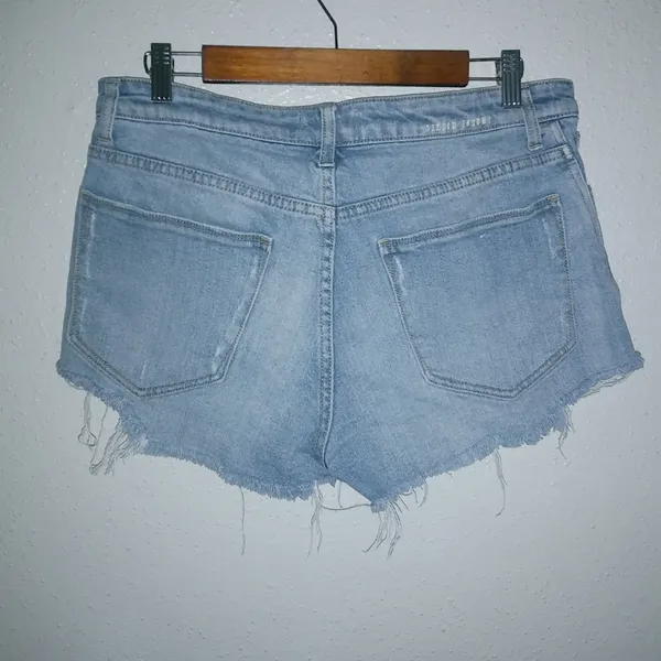 Gilded Intent 30 High Rise 5-Button Fly Distressed Raw Hem Jeans Shorts - Image 2
