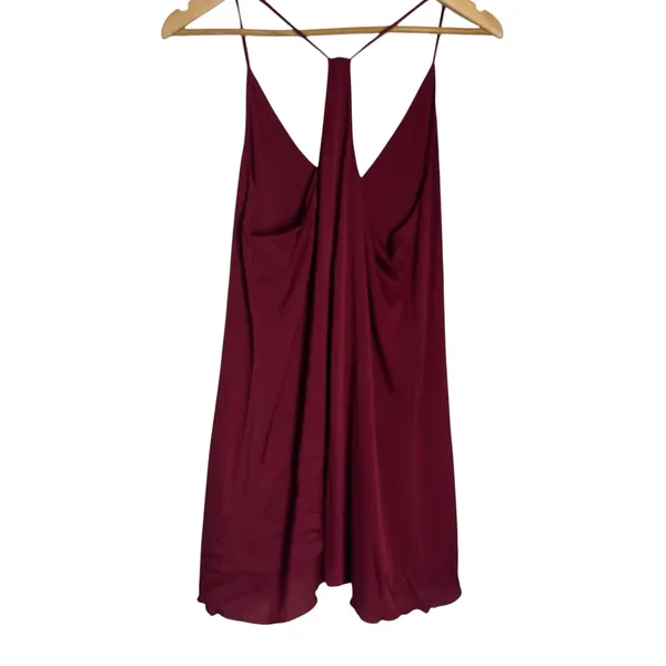 Alice + Olivia Red Sleeveless V-Neck Racerback Silk Cami Mini Dress Size ? - Image 10