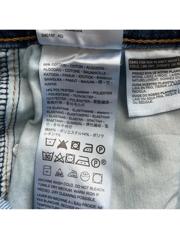 Levi’s Wedgie Straight Jeans 28 x 28 Distressed Dark Wash Denim Cotton Casual - Image 7