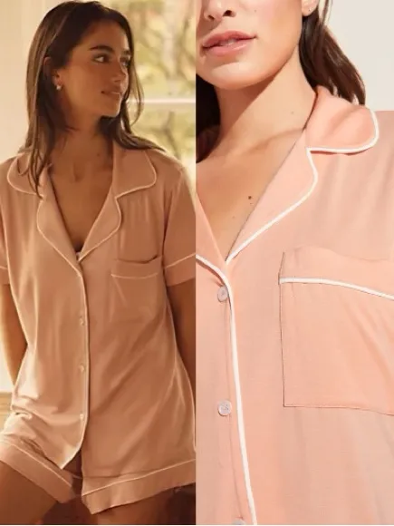 Eberjay Gisele Tencel Modal Short Sleeve Pajama Top Peach Sz Small 💛🍄 - Image 2