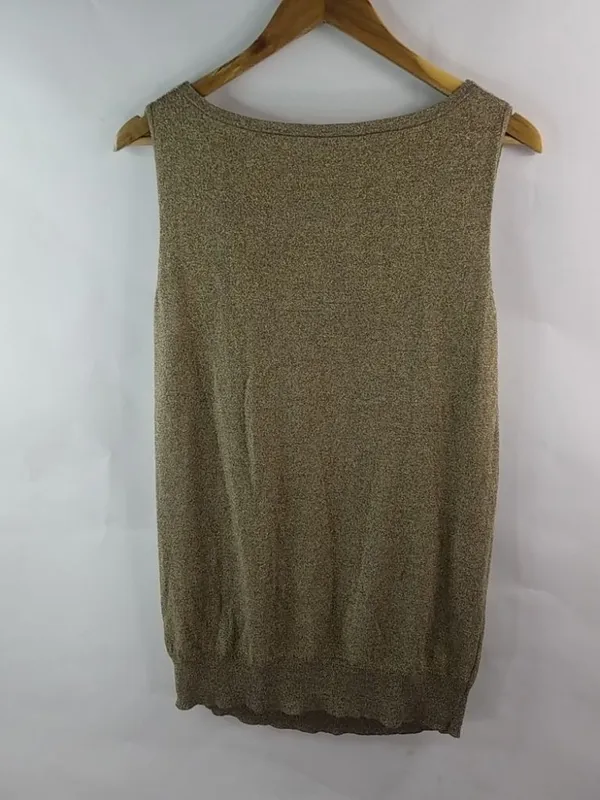 Loft L Golden Sparkle Cowl Neck Sleeveless Top - Image 6