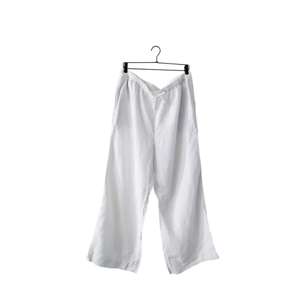 Aritzia Wilfred The Lodge High-Rise Relaxed Wide-Leg White Linen Pants Size XL - Image 3