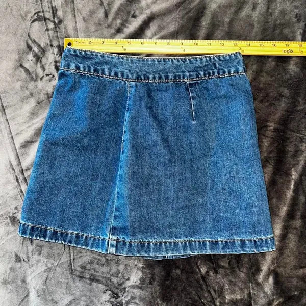 Forever 21 Button Front Denim Mini Skirt Medium Wash‎ Y2K Size M - Image 4