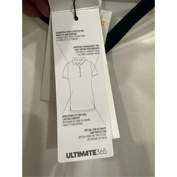 Adidas women's white‎ polo shirt size medium - Image 5