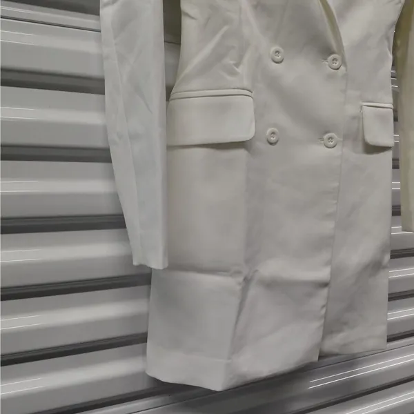 Spring + Mercer Womens Blazer Dress XS White Bridal Chic Cocktail Party Wedding - Image 4