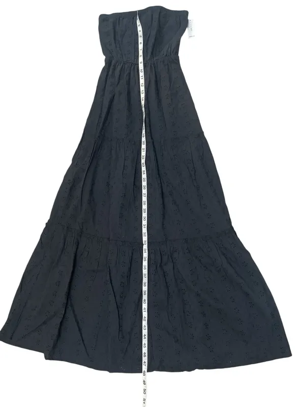 Cottagecore Old Navy Women’s Black Strapless Tiered Eyelet Maxi Dress Prairie - Image 4