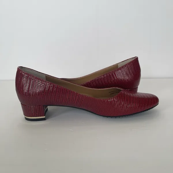 J.‎ Renee Bambalina Lizard Print Red Patent Size 8.5 NEW Career Church Holiday - Image 9