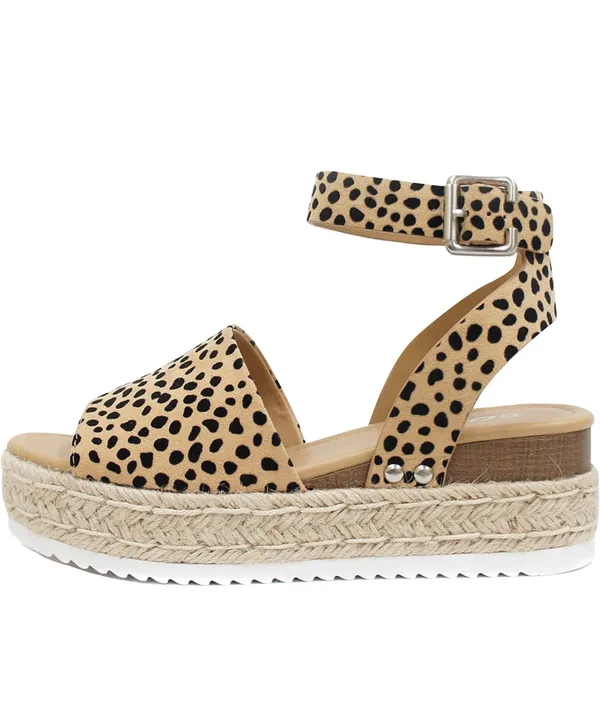Leopard cheetah print espadrille platform sandals - Image 5