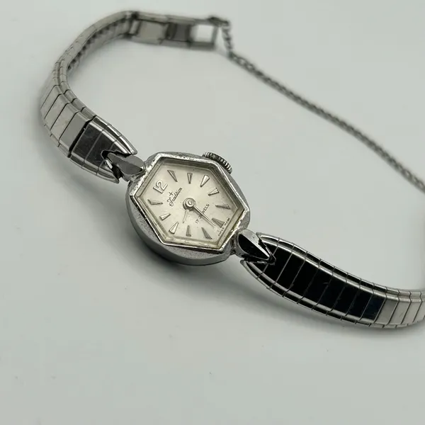 Vintage Tradition 17 Jewels Silver-tone Mechanical Ladies' Watch New Battery - Image 4