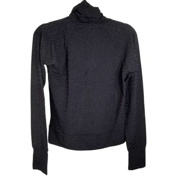 NEW Fitigues Black Textured Floral Turtleneck Top Womens Medium Vintage Y2K Goth - Image 11