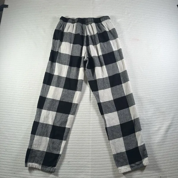 Old Navy Buffalo Plaid Flannel Pajama Lounge Pants Black White Women’s Size S - Image 6
