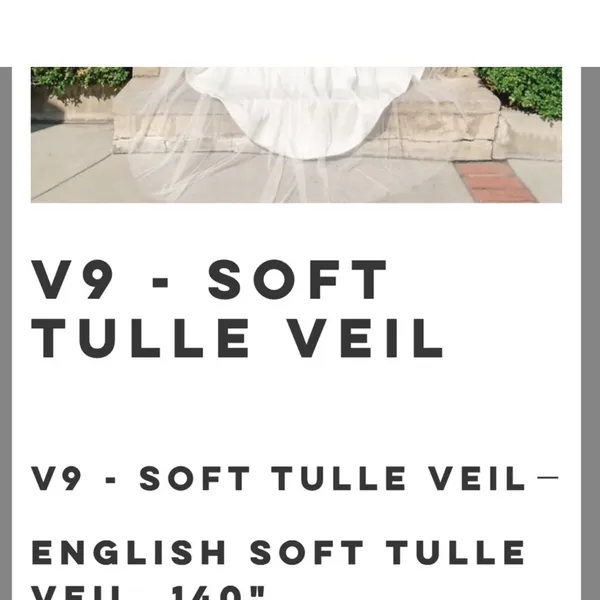 Estee Couture - V9 - Bridal - English Soft Tulle Veil Ivory - 125” - Image 2