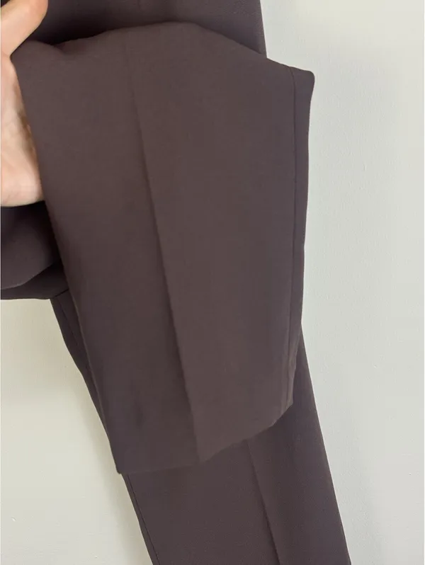 Aritzia Babaton Conan Pant Coffee Bean Brown Slim Straight Trousers Size 4 - Image 7