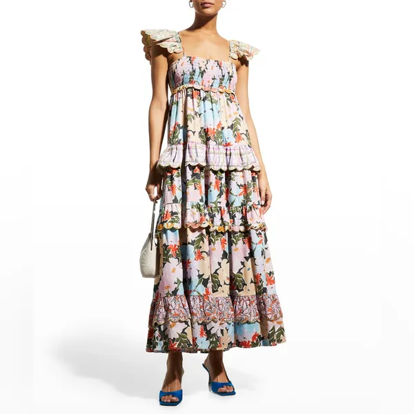NWT CeliaB Tiered Ruffle Maxi Dress Blue - Image 8