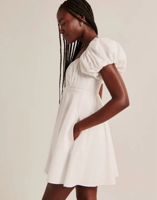 Abercrombie & Fitch Ruched Puff Sleeve Mini Dress - Image 4