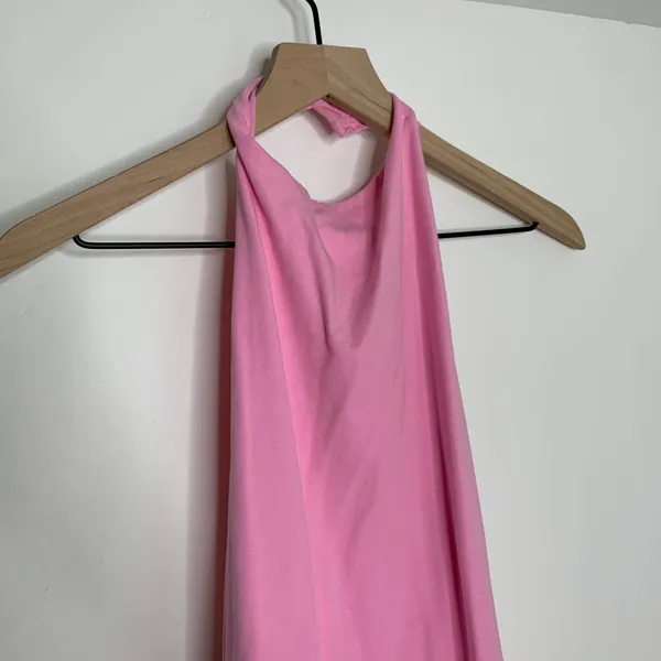 Skims Cotton Twist Halter Mini Dress Cotton Candy Womens Pink New Large - Image 7