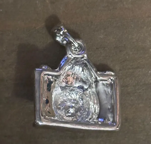 Rhinestone Camera Pendant Silver - Image 4