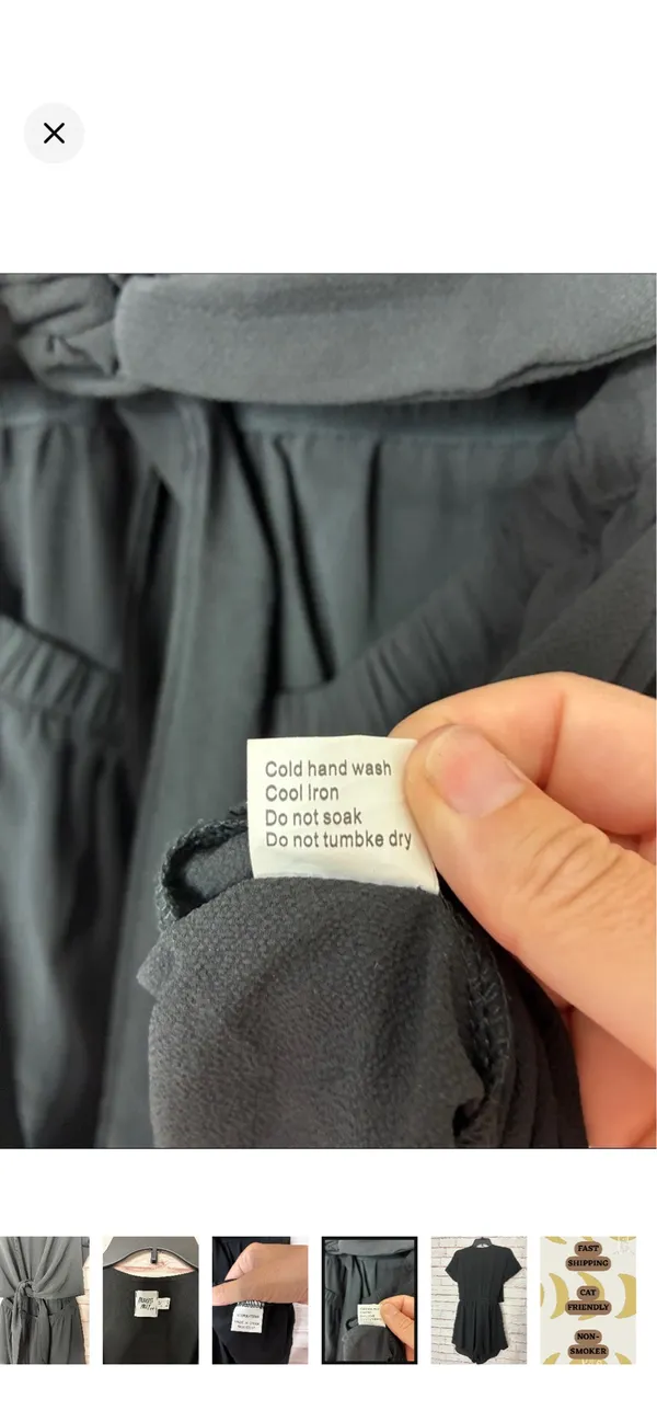 Princess Polly Pure Rhythm Playsuit Black Size 8 NWOT. Open front, tie under bust, open torso. Loose fit shorts, stretchy waist. 13” rise 17-18” bust - Image 6