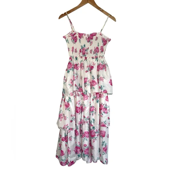 LoveShackFancy x Target Elise Floral Tiered Midi Dress Limited XS Pink White - Image 6