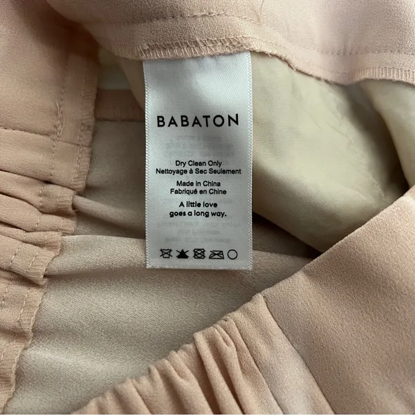Aritzia Babaton Conan Blush Pink Stretch Crepe Pull On Side Stripe Tapered‎ Crop Pants 0 - Image 11