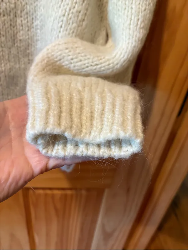 Zara chunky knit mock-neck sweater cream women’s S - Image 4