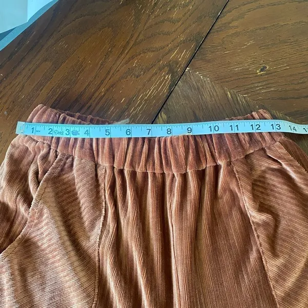 Doe & Rae Corduroy Wide Leg Pants Drawstring Copper - Image 10