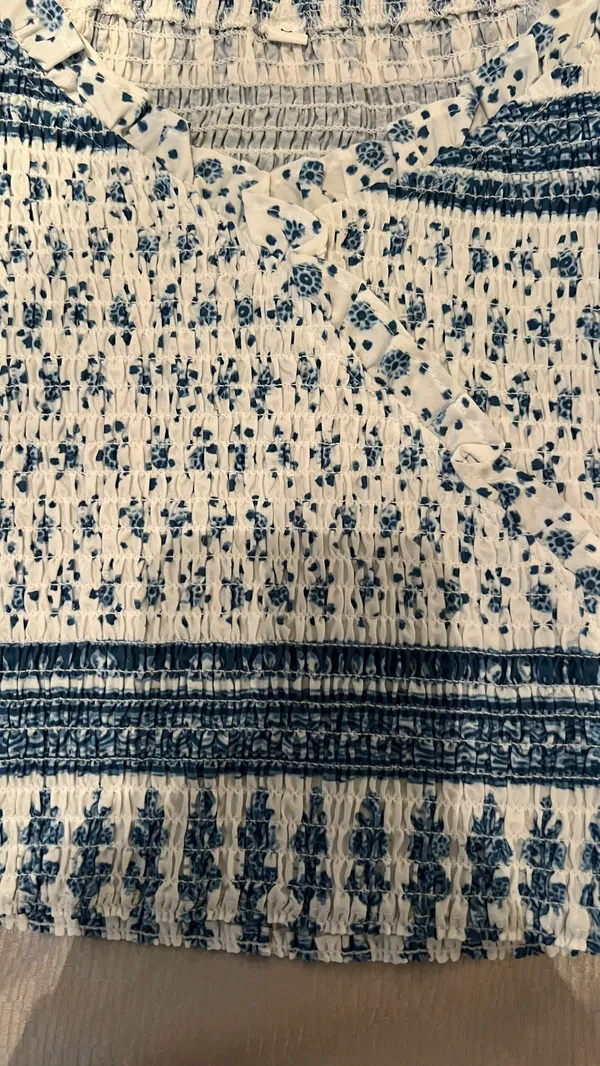 Blue And White Longsleeve Blouse - Image 3