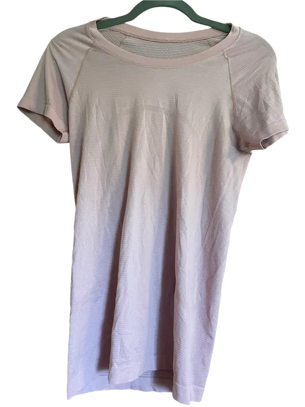 lululemon High-Neck Running and Training Short Sleeve Tee Light Mauve Pink - Image 3