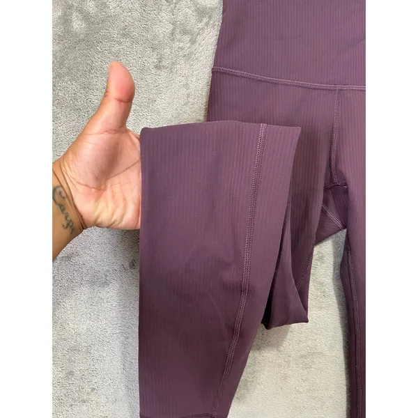 Lululemon Wunder Train High-Rise Ribbed Tight‎ 28" Purple Athleisure Workout 2 - Image 2